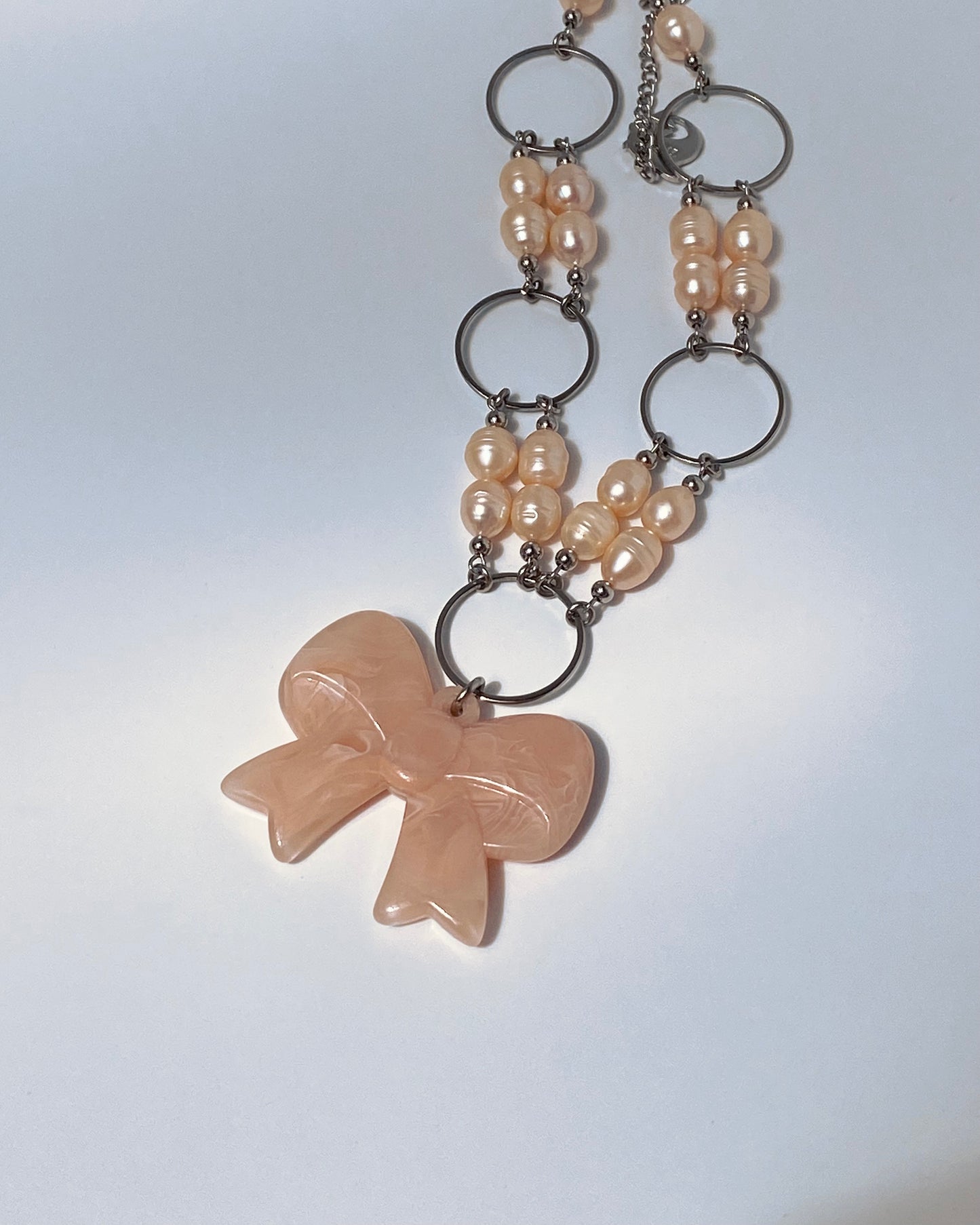 Luxe Bow Choker - Pale Pink